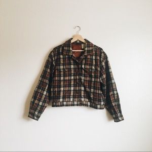 Vintage Erika & Co. Cropped Wool Plaid Jacket